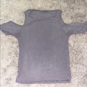 Brandy Melville grey no shoulder top